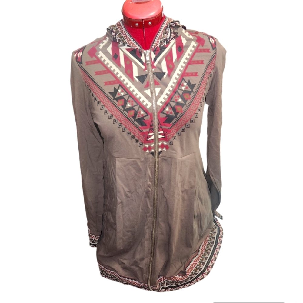 Womens Monroe & Main hooded zip up jacket